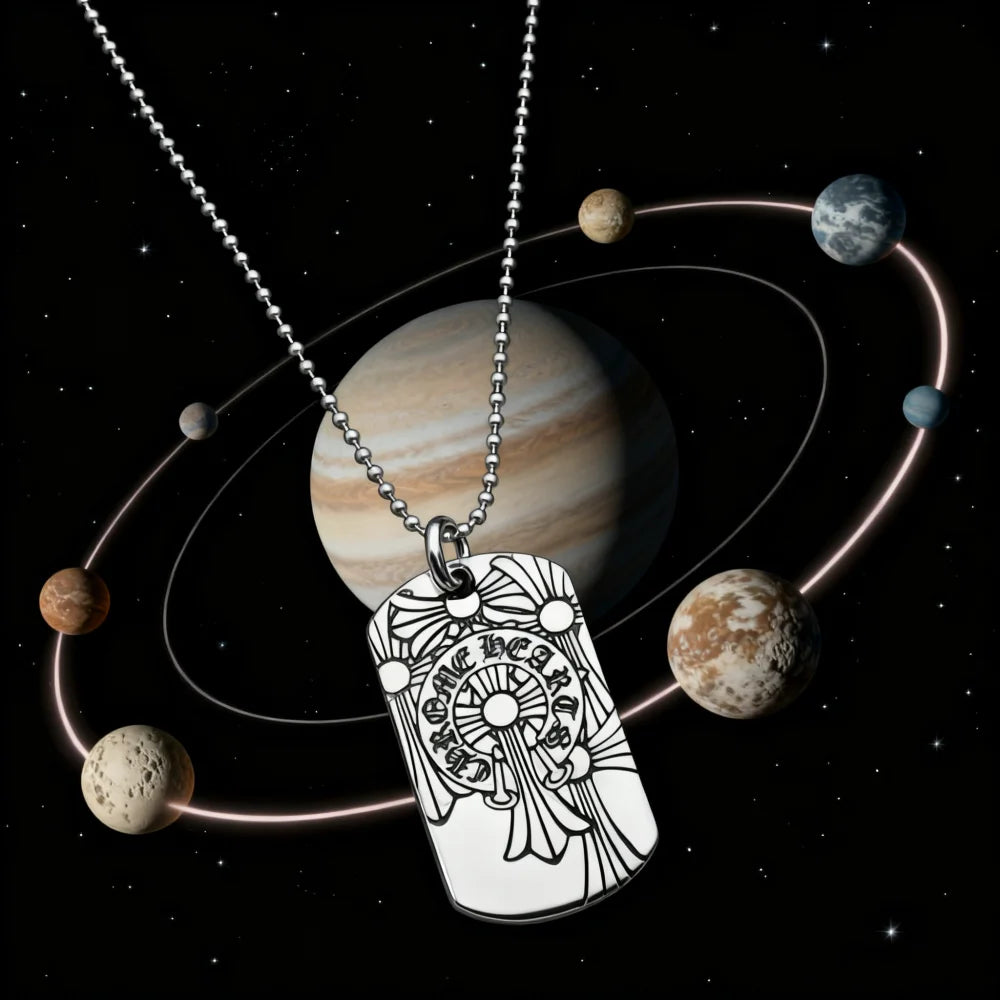 2026 New Model S925 Sterling Silver Retro Old Multi-cross Tag Necklace European and American Men and Women