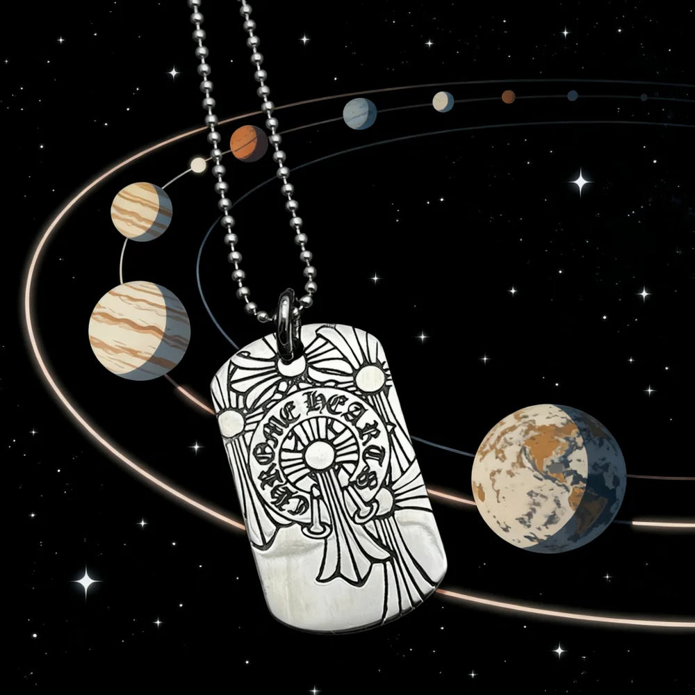 2026 New Model S925 Sterling Silver Retro Old Multi-cross Tag Necklace European and American Men and Women